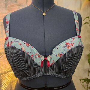 Freya Erin Padded Half Cup, floral with stripes 34FF